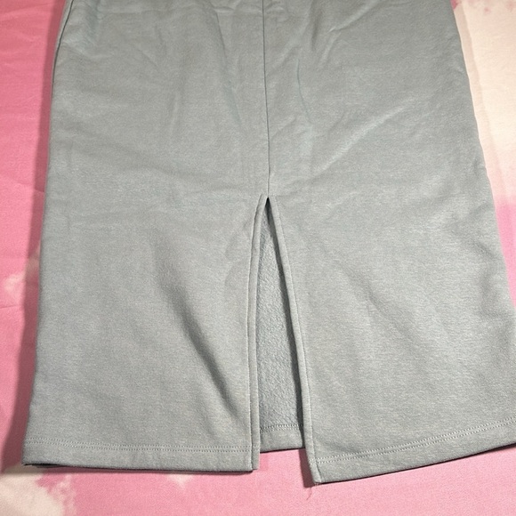 Zara Women’s Fleece Drawstring Midi Skirt Sage Green Size Large NEW - Picture 8 of 15